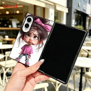 휴대폰 케이스 - 2D 플랫 귀여운 재미있는 소녀 패턴 휴대폰 케이스, 삼성 갤럭시 Z 폴드 8 폴드8에 적합