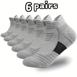 6켤레 남성용 봄 여름 가을 신상 블랙 화이트 회색 클래식 컬러, 통기성 러닝, 내마모 아치 지지 로우컷 운동용 짧은 양말