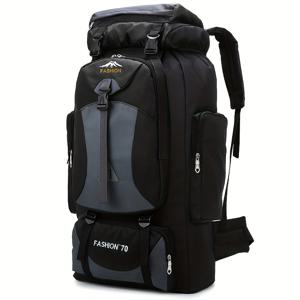 KINGANT 70L 대용량 여행 스포츠 백팩 1개 | 나일론, 안감, 조절 가능한 스트랩, 드로스트링 잠금, 단색, 레드, 남녀 공용