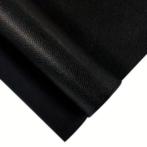 검은색 리치 인조 가죽 원단 1야드, 클래식한 부드럽고 두꺼운 합성 가죽, 실내 장식 세트, 가방, 가죽 의류 및 추가적인 장식에 적합 - 36인치 X 54인치 (91cm X 137cm)