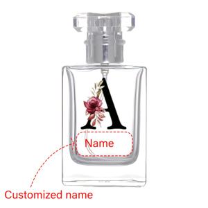 맞춤형 개인화 A-Z 26자 + 이름 커스텀 30ml 고투명 스프레이 병, 리필 가능한 향수 용기, 휴가 여행용 향수 및 에센셜 오일 디스펜서 병, 여성을 위한 완벽한 선물 (향수 미포함, 빈 병만)