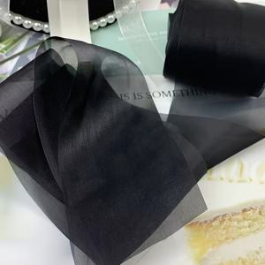 Y 쉬머링 로맨틱 거즈 리본, 사이즈: 6cm 폭 X 310cm 길이, 자유롭게 재단 가능, 리본μο, 나비꽃, 핸드메이드 헤어 클립 및 헤어밴드, 신발과 모자 의류 장식용 재봉 액세서리, 선물 포장, 파티 장식, DIY 공예용품 제작에 이상적
