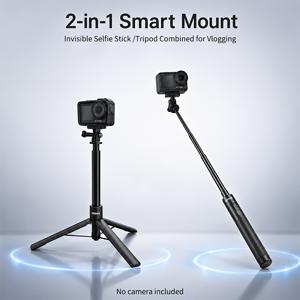 Insta360용 50.39인치 투명 셀카봉 삼각대 | /5Pro/4/Pocket 4/3, Gopro용 연장 폴대, 2-in-1 휴대용 그립