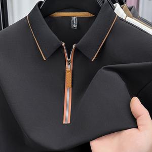 남성용 경량 소프트 폴로 셔츠, 통기성 좋은 여름 레저 및 비즈니스 웨어, 레귤러 핏, 지퍼 칼라, 휴가 및 일상복에 적합, 의류, 남성용 반팔 티셔츠 패션 디자인, 부드러운 소재 셔츠, 골프 셔츠