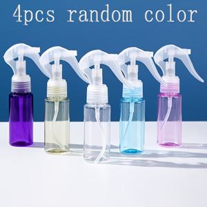 4개입 (랜덤 색상) PVC 프리 미세 미스트 스프레이 병, 분배형 노즐 포함 - 무독성, 실험실, 스킨케어용, 액체용 미세 미스트 분무기, 휴대용 재충전 병