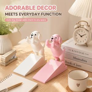 귀여운 조절 가능한 애완동물용 문 막이, 방으로 들어오는 강아지를 막는 문 간격 제어, 가정 침실용 만화 장식 문 웨지