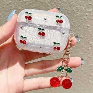 체리 모양 실리콘 무선 이어폰 케이스, Apple Airpods 4/3/Pro/Pro2 호환, 충격 방지 보호 커버