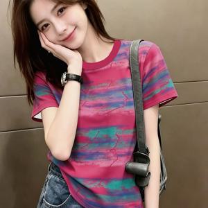 여성용 반팔 크루넥 티셔츠 - 통기성 좋은 베이스 레이어 탑, 레이어링 또는 아우터웨어로 적합, 루즈핏 - 일상복, 통근, 데이트, 봄/여름 의상용으로 기계 세탁 가능한 티