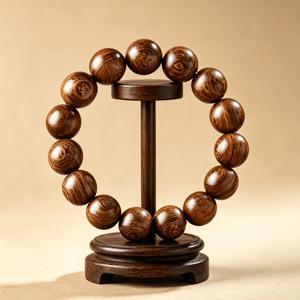 천연 백단향 구슬 팔찌 - 수제 남녀공용, 순수 목재 기도 말라, 명상용 구슬, 레트로 민족 문화 종교 선물, 일상용 - 남녀공용 액세서리