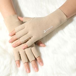 겨울 장갑 손가락 없는 플리스 롱 벨벳 방풍 보온 장갑 터치 스크린 반장갑