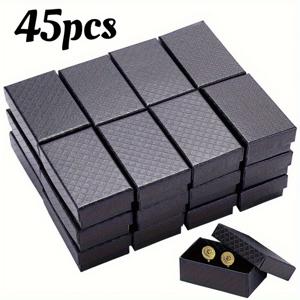 45개 패턴 쥬얼리 선물 상자, 스펀지 안감, 3.15x1.97x0.98인치 (8x5x2.5cm) 직사각형 튼튼한 카드보드 상자, 반지, 귀걸이, 목걸이용 - 기념일, 결혼식, 생일, DIY, 소규모 비즈니스에 이상적인 쥬얼리 박스