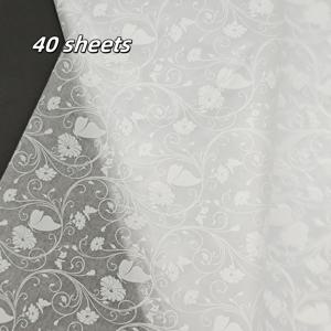 15/40매, 꽃무늬 속이 빈 레이스 얇은 종이, 선물 장식용 순백색 웨딩 테마 얇은 종이, 부케 포장, 선물 상자 안감지, 필링지, DIY 등에 사용 가능, 발렌타인데이, 어머니의 날, 생일, 결혼식, 졸업 시즌 및 다양한 행사를 위한 이상적인 선택