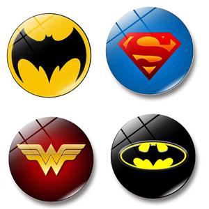 4개 Warner Bros. WB 저스티스 리그 슈퍼맨, 배트맨, 플래시, 원더우먼 냉장고 자석, 창의적인 헤어 장식, 만화 애니메이션 자석 스티커, 크리스마스 휴일 선물, 팬 독점