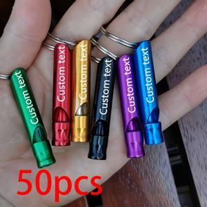 50개 맞춤 각인 알루미늄 합금 서바이벌 호루라기, 이름, 회사 로고, 팀 심볼로 개인화 가능. 내구성이 뛰어나고 소리가 큰 알루미늄 합금 호루라기, 단체 활동, 광고 프로모션, 증정품, 명절 선물용으로 이상적