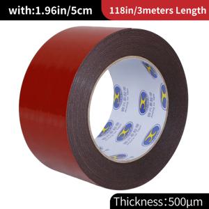 레드 블랙 테이프 5Cm 1.96In, 0.5Mm 1Mm 2Mm 3Mm 두꺼운 고강도 양면 접착 테이프, 고밀도 EVA 폼 테이프 (자동 트림, 거울 스티커, 음향 패널, 충격 방지 패드용) (3Meters/5M/10M 옵션)