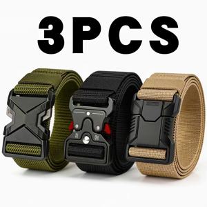 [2026년 신상 3pcs 세트] 남녀공용 택티컬 벨트 - 컬러 믹싱, 다양한 스타일, 두꺼운 내마모성 나일론 웨빙, 길이 조절 가능, 작업복, 야외 훈련, 트레킹, 낚시 및 택티컬 듀티에 적합