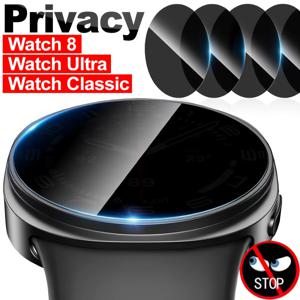 WATCH8용 4개입 안티 스파이 액정 보호 필름, 8 40mm, 44mm, 워치 8 클래식-46mm 8-ULTRA 강화 유리 필름 프라이버시 보호, 스크래치 방지, 스마트 워치 액정 보호 필름, 프라이버시 보호에 적합