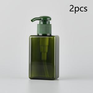 2-팩 100ml 리필 가능 PETG 플라스틱 펌프 디스펜서 병 로션, 세안제, 손 소독제 용 – 사각형, 무향, 누출 방지, 휴대용