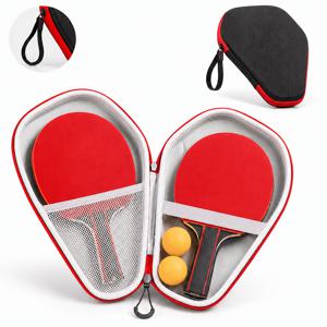 탁구 라켓 가방 1개, 하드 EVA 쉘 고품질 핑퐁 패들 케이스, 탁구 패들, 공 및 액세서리용 휴대용 보호 휴대 가방
