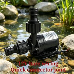 HOTU 1개 12V 800L/H 수초음소음 미니 브러시리스 잠수식 수중 펌프, 별도 플러그 수족관 순환 펌프, 어항, 연못, 정원 분수용 소형 수중 펌프