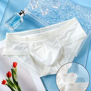 남성용 레이스 단색 투명 삼각팬티 1개, 남성 속옷, 부드럽고 편안한 원단, 로우웨이스트 디자인, 여름 캐주얼웨어 필수템, 데이트 및 친구 모임용으로 적합