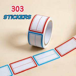 303개 재사용 가능한 냉동고 라벨, 잔여물 없는 필앤스틱 4cm x 2.5cm, 내유성 - 냉장고, 냉동고, 팬트리, 주방 정리 - 음식 용기, 병, 식사 준비, 라벨링용 - 재사용 가능한 냉동고 스티커, 팬트리 라벨