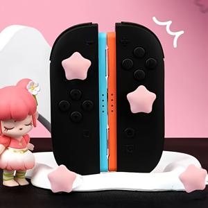 2개 세트, 핑크 젤리 별 모양 게임 콘솔 캡, PS4/5, Switch NS2, XBOX용