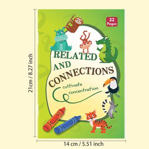 도형/숫자/그림자 맞추기 및 점 잇기 활동이 포함된 32페이지 워크북 - 유치원, 홈스쿨용 척도 시각 학습책 - 필기구 조작 훈련, 숫자 인식 및 인지 발달