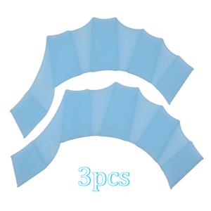 3개 풀세트 실리콘 수영 핀 & 장갑, 다이빙, 스노클링, 패들링용 - 성인 남녀공용 팜덕덕핀과 장갑, 수상 스포츠용 속도 향상 수중 추진력, 경쟁 훈련용 아웃도어 장비