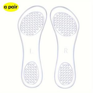 여성용 하이힐 깔창 - 자체 접착, 세탁 가능, 투명 충격 흡수 및 아치 지지대가 있는 편안한 보행감