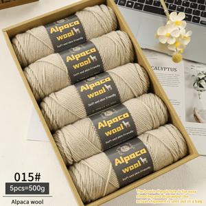 500G 알파카 울 245 니딩 바늘 청키 울 얀 멀티컬러 가을/겨울 남성/여성 패션 제작 선물 수제 뜨개질 재료 패키지 따뜻한 스웨터 코트 스카프 모자 장갑 울 바지 무릎 보호대 얀 볼 5개/팩