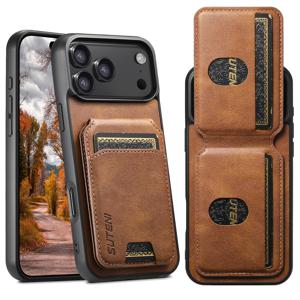 휴대폰 케이스 - Suteni 인조 가죽 카드 홀더 지갑 (남성용), iPhone 17 Pro Max, 17Air, 16, 15 Plus, 14, 13, 12, 11, XR, Xsmax 호환