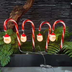 LED 크리스마스 잔디, 사탕 막대와 산타 요소 포함, 8가지 깜박임 모드, 배터리 박스 포함, 마당, 공동체, 통로, 보도, 진입로에 적합, 새해 및 크리스마스 장식용 축제 분위기 연출