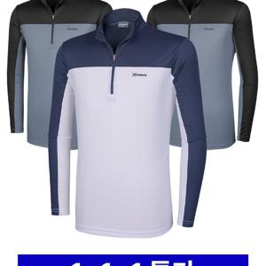 (1+1+1)( 3장세트! ) 남성 가성비 작업복 들러붙지 않는 쾌적한 엠보싱 원단 배색 긴팔 집업 티셔츠 온더락(M5QPST04)