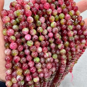수박 비즈 주얼리 추가품 4mm-10mm, 루스 비즈, 천연석 비즈, 목걸이, 귀걸이 및 팔찌 제작용. 공예 애호가를 위한 선물, 남녀 모두에게 적합하며, 휴일 선물로 완벽합니다!