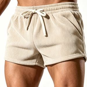 부드러운 코듀로이 남성 캐주얼 반바지, 핫팬츠, 여름 야외 러닝 패션 스포츠 남성 섹시 3인치 반바지