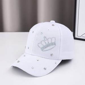 여성용 사이즈 조절 라인스톤 왕관 오리부리 야구 모자 1개, 부활절용, 반짝이는 별 & 왕관, 경량 페이스햇, 손세탁 가능, 파티, 결혼식, 데일리웨어용 - 라인스톤 오리부리 모자