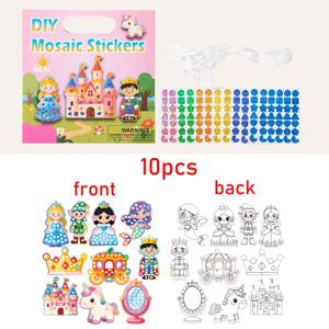 2-In-1 스티커 및 컬러링 공예 키트 (어린이용), 동물 교통 공룡 공주 테마 드로잉 스티커, 만화 스티커 페인팅 양면 아트 세트 장난감 선물