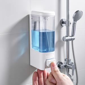 17Oz/500Ml 벽걸이형 비누 디스펜서 투명 시각적 액체 핸드 소파 디스펜서 수동 누름 샴푸 로션 용기 욕실 주방 호텔용