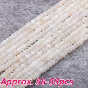 2 X 4mm 반짝이는 천연 오프화이트 달석사 파체드 비즈, 헤어 액세서리, 귀걸이, 반지, 목걸이, 문 커튼, 태슬, 헤어핀, 의류 장식, 수제 차량 장식 재료, 수제 직조 장식에 적합