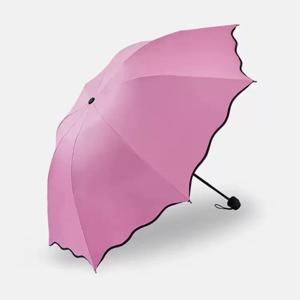 2개 핑크 우산 세트 (우산 및 보관 가방), 햇빛 가리개, 패셔너블한 파라솔, 외출 및 사진 촬영 필수품, 두껍고 튼튼함, 접을 때 좁고 가벼움, 가방에 간편하게 보관 가능