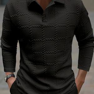봄/가을 신상 남성용 셔츠 패셔너블하고 분위기 있는 캐주얼 니트 자카드 티셔츠 남성 의류