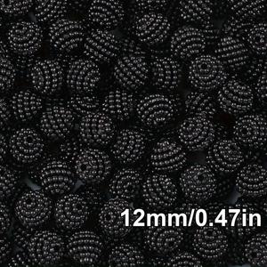 12mm 120개 컬러풀 왁스베리 볼 비즈 루스 비즈 아크릴 펜트레이드 원형 비즈, 여성용 참 수제 직조 팔찌 목걸이 귀걸이 주얼리 헤어 장식 신발 장식 의류 장식 재료에 적합