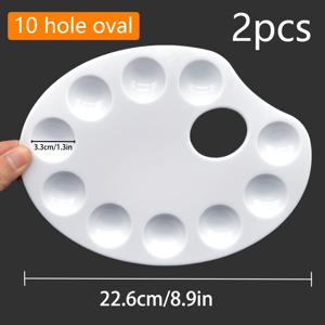 플라스틱 페인트 팔레트 2개, 다양한 옵션 선택 가능, 다용도 수채화 혼합 트레이, 플라스틱 제작, 수채화, 아크릴, 구아쉬, DIY 공예, 페인팅 파티에 적합한 재사용 가능한 미술 도구 - 예술적인 도구