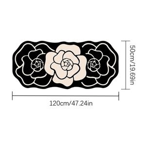 1000G 인조 캐시미어 10mm 프렌치 빈티지 거실 카펫, 동백꽃 모양 침실 장식 러그, 침대 옆 플러시 카펫, 세탁 가능한 라운지 러그, 미끄럼 방지 욕실 매트