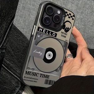 휴대폰 케이스: 레코드 레이저 매트 블랙 TPU 케이스, 아이폰 16, 15, 14, 13, 12, 11, XS, XR, X, 8, 7, 미니, 플러스, 프로, 맥스, SE 시리즈 호환. 할로윈 선물, 부활절 선물, 생일 선물, , 남자친구, 친구 또는 자신을 위한 이상적인 선물