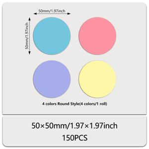 Marklife 50 X 50mm 원형 자가 점착식 열 감지 스티커 (로고, 병 라벨, 이름표용) - P50, D100, , M110, , M220 호환