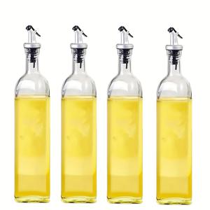 4개 8.45Oz 유리 올리브 오일 병 식초 디스펜서 세트 (스포 포함), 요리, 주방 베이킹, 주방용품, 주방 도구 및 주방 용품