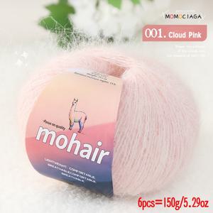 6개입 고급 알파카 모헤어 얀 - 150G/5.29Oz - 구름처럼 푹신하고 부드러움, 꽃처럼 부드럽고 - 스웨터, 숄, 모자, 스카프, 재킷, 드레스, 가디건, 담요, 양말 뜨개질에 적합
