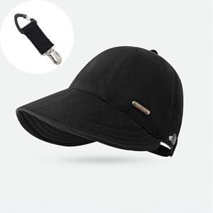 2개입 (여성 여름 야구 모자 및 모자 분실 방지 클립), 캐주얼 올매치 와이드 브림 포니테일 오픈 디자인, 통기성 좋은 와이드 브림 휴대가 편리한 착용감, 접이식 및 휴대 가능, 데일리 여행 및 스포츠 피트니스 골프에 적합